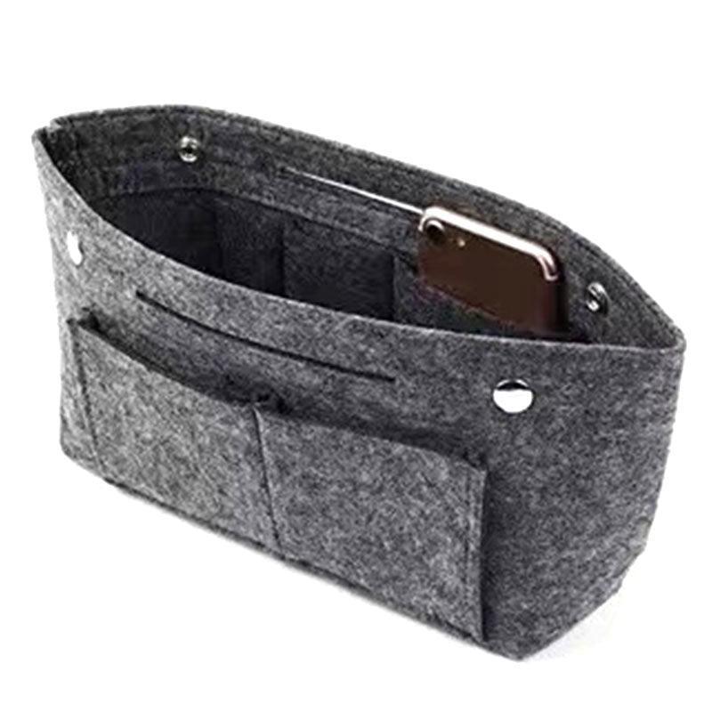 Travel Organiser Handbag Felt Bag Tote Insert Liner Purse Pouch Women 25*16*9Cm - Yellow