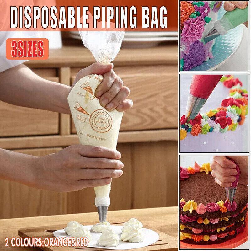 100-200Pcs Disposable Piping Bags For Cake Decor Icing Frosting Piping Nozzles - Yellow (Thick)-Medium *100 PCS