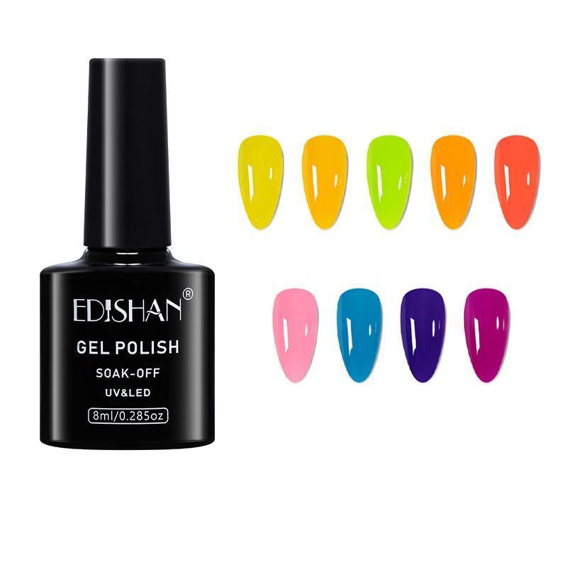 8ml Fluorescent Glow-In-Dark Gel Soak Off UV LED Nail Art Varnish DIY Luminous - 06#Fluorescent Phosphor