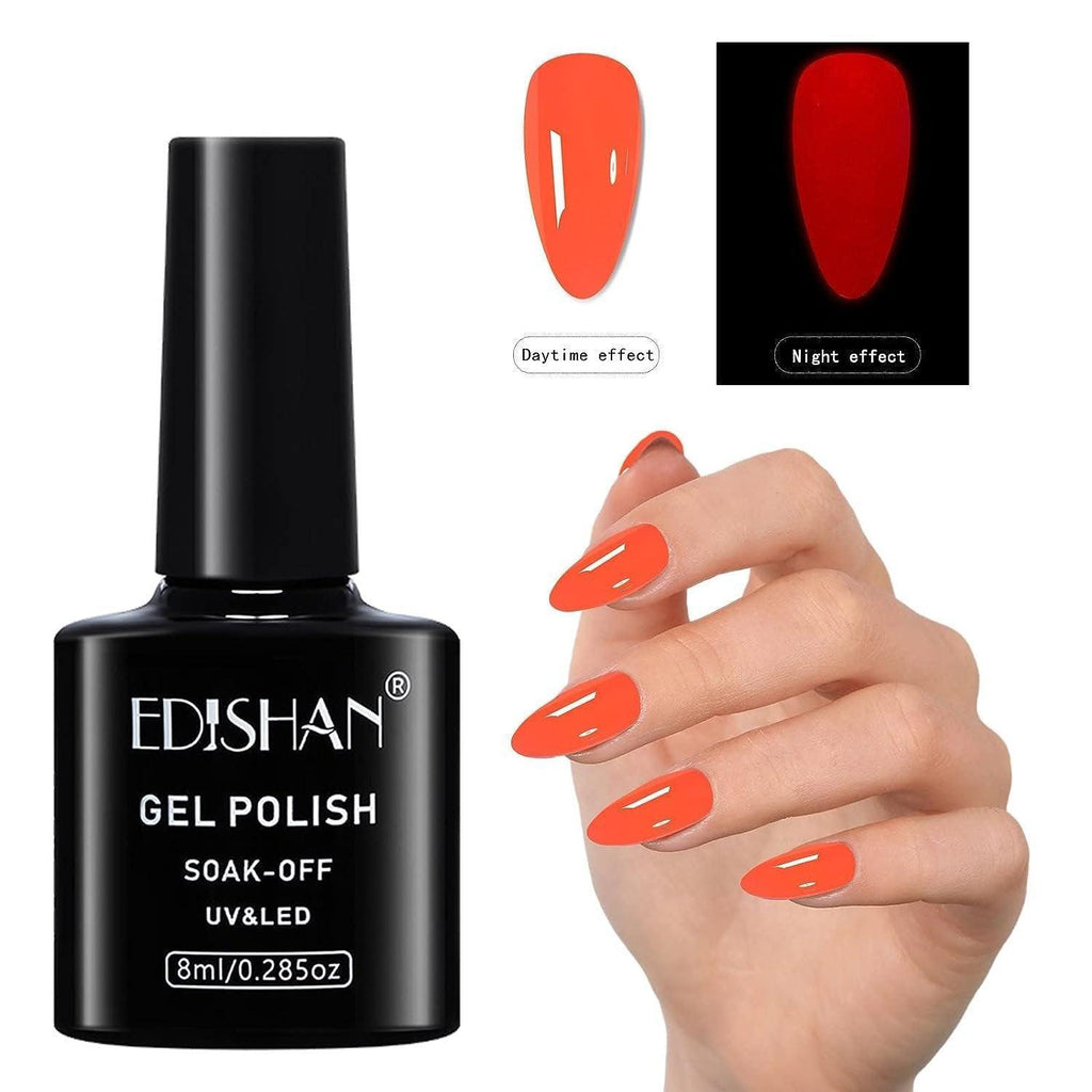 8ml Fluorescent Glow-In-Dark Gel Soak Off UV LED Nail Art Varnish DIY Luminous - 06#Fluorescent Phosphor