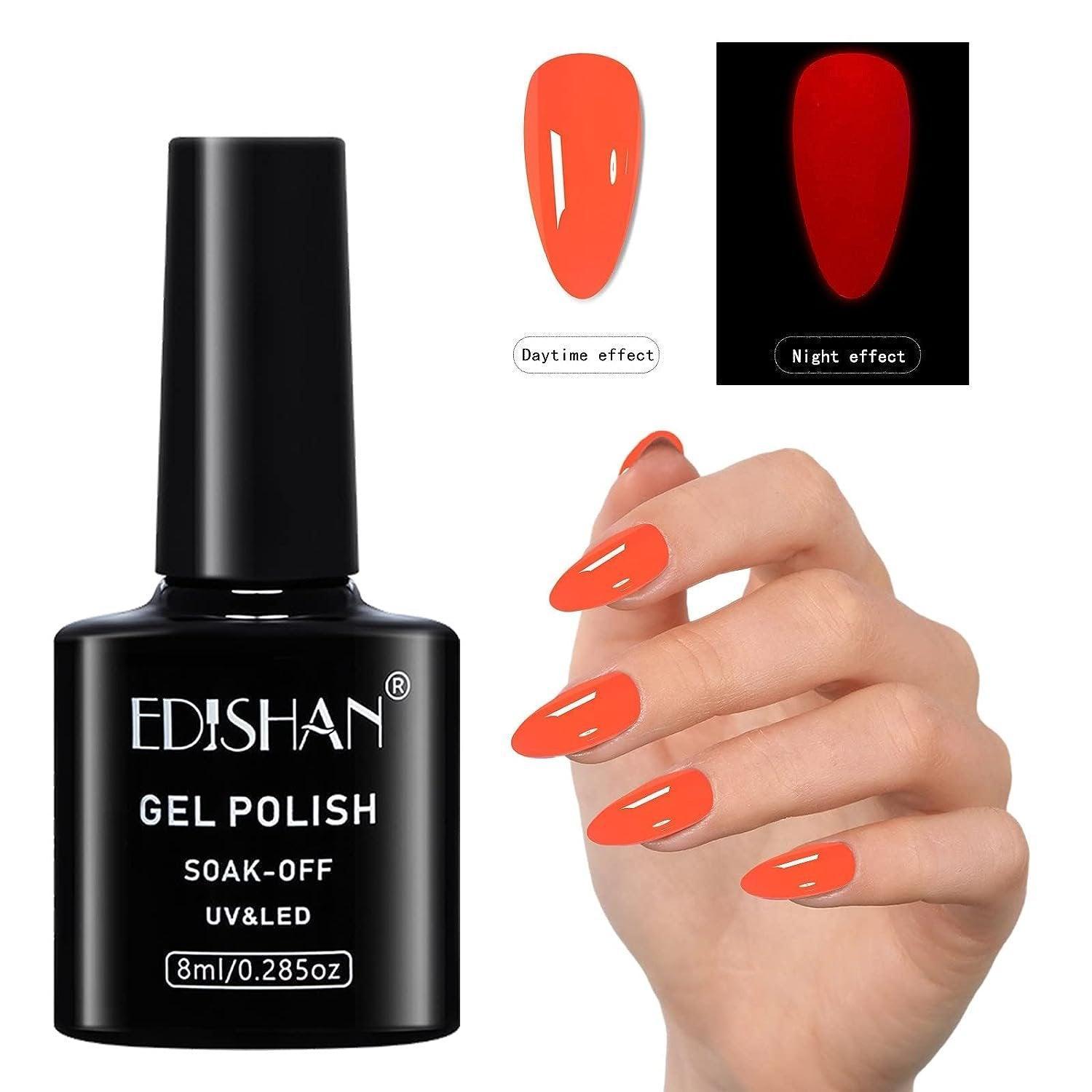 8ml Fluorescent Glow-In-Dark Gel Soak Off UV LED Nail Art Varnish DIY Luminous - 06#Fluorescent Phosphor
