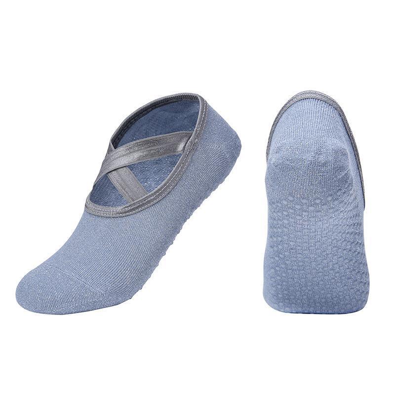 Yoga Socks Non Slip Pilates Ballet Grip Socks for Women Gym Fitness - Purple