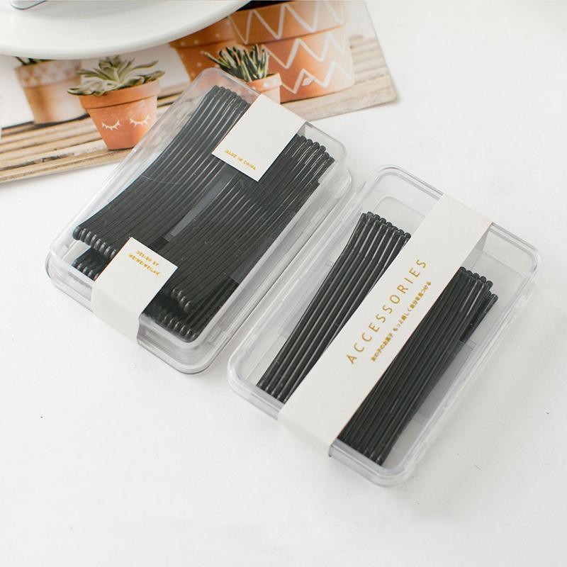 40 PCS Short Black Waved Hair Pins Bobby Pins Grips Salon Dance Hair Accessories - Long Curved Clip