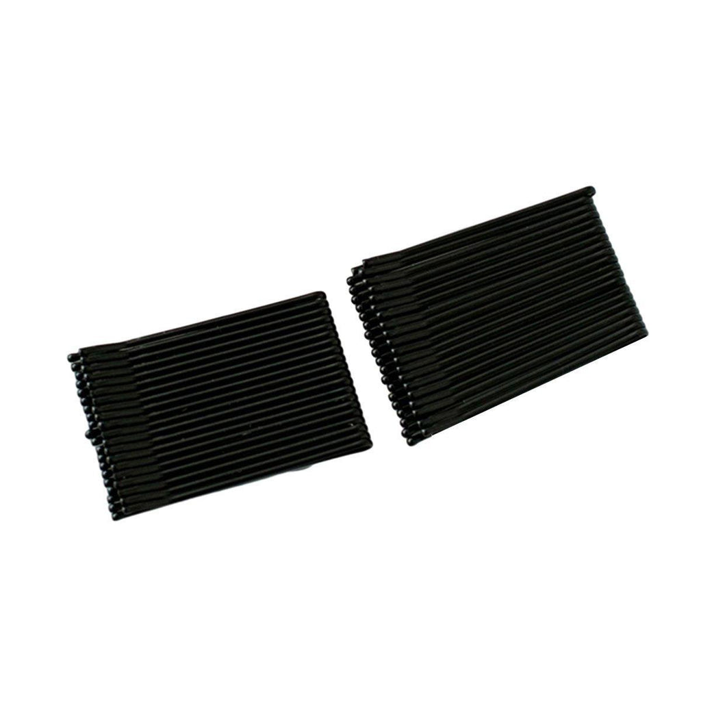 40 PCS Short Black Waved Hair Pins Bobby Pins Grips Salon Dance Hair Accessories - Long Flat Clip