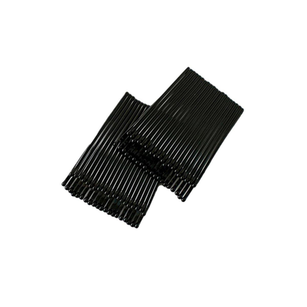 40 PCS Short Black Waved Hair Pins Bobby Pins Grips Salon Dance Hair Accessories - Long Flat Clip