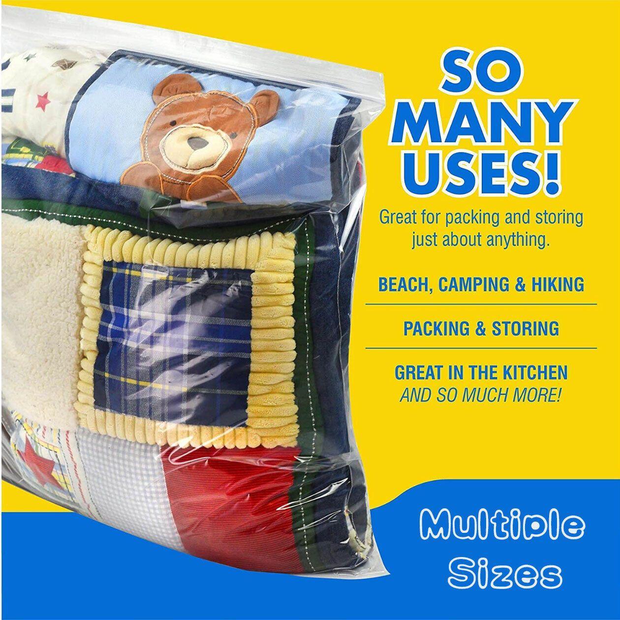 10/100PCS Thick Resealable Ziplock Bags in 12 Sizes Zip Lock Plastic Bags - 14x20cm-100pcs