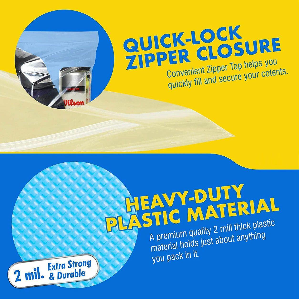 10/100PCS Thick Resealable Ziplock Bags in 12 Sizes Zip Lock Plastic Bags - 5x7cm-100pcs