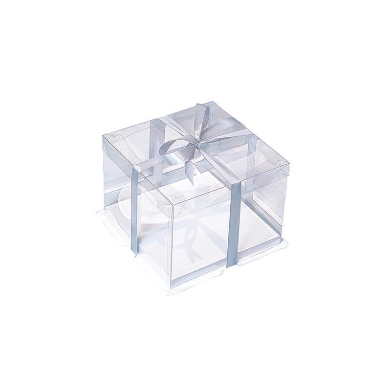 20 PCS Clear Treat Box Box Portable Cake Display Transparent Birthday Cake - 8 INCH(without ribbon)-Double