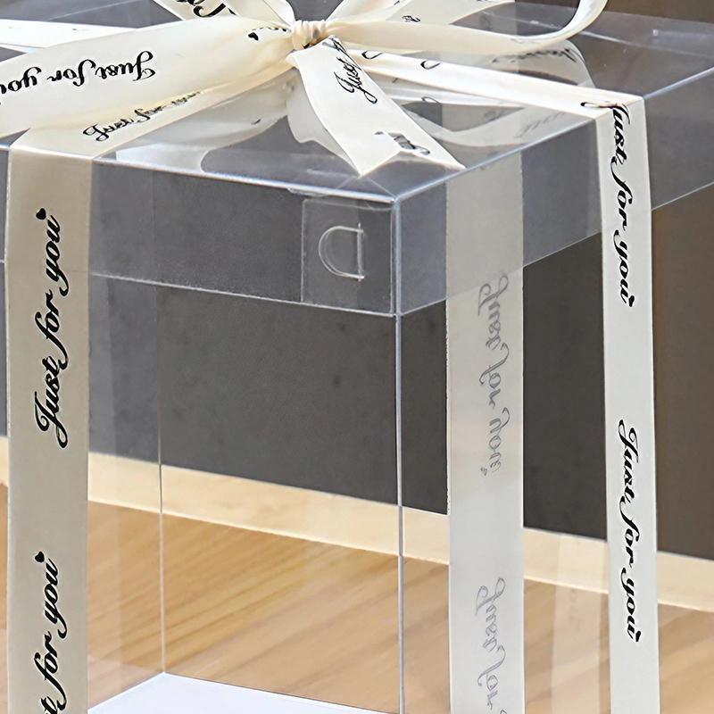 20 PCS Clear Treat Box Box Portable Cake Display Transparent Birthday Cake - 8 INCH(without ribbon)-Single