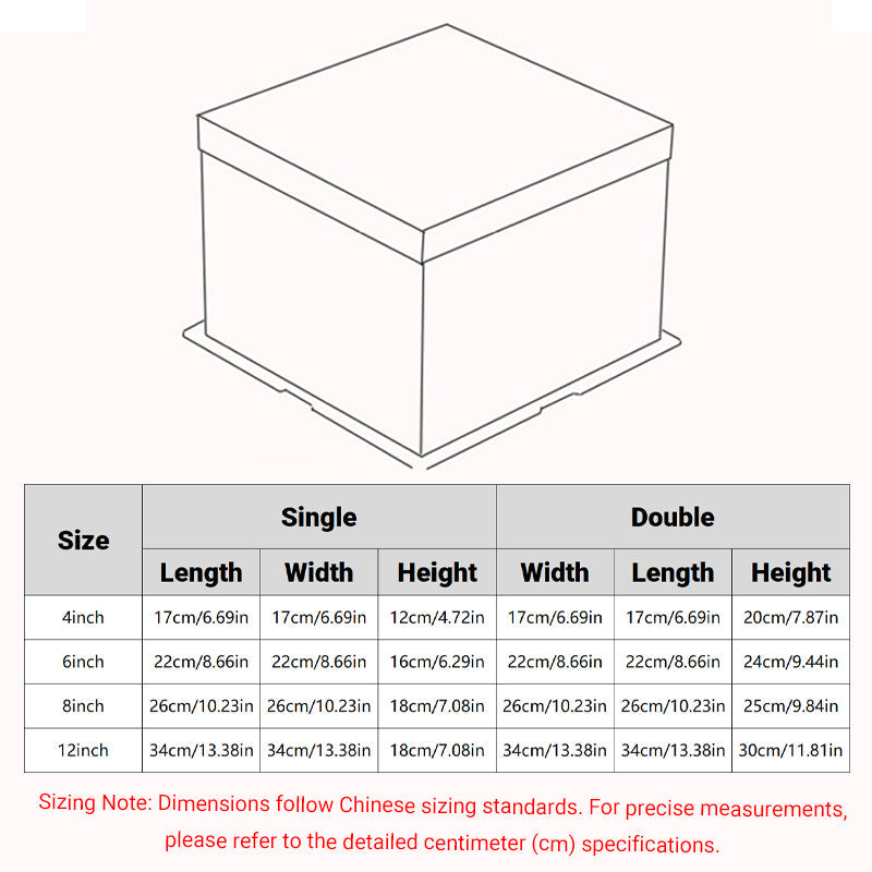 20 PCS Clear Treat Box Box Portable Cake Display Transparent Birthday Cake - 6 INCH(without ribbon)-Double