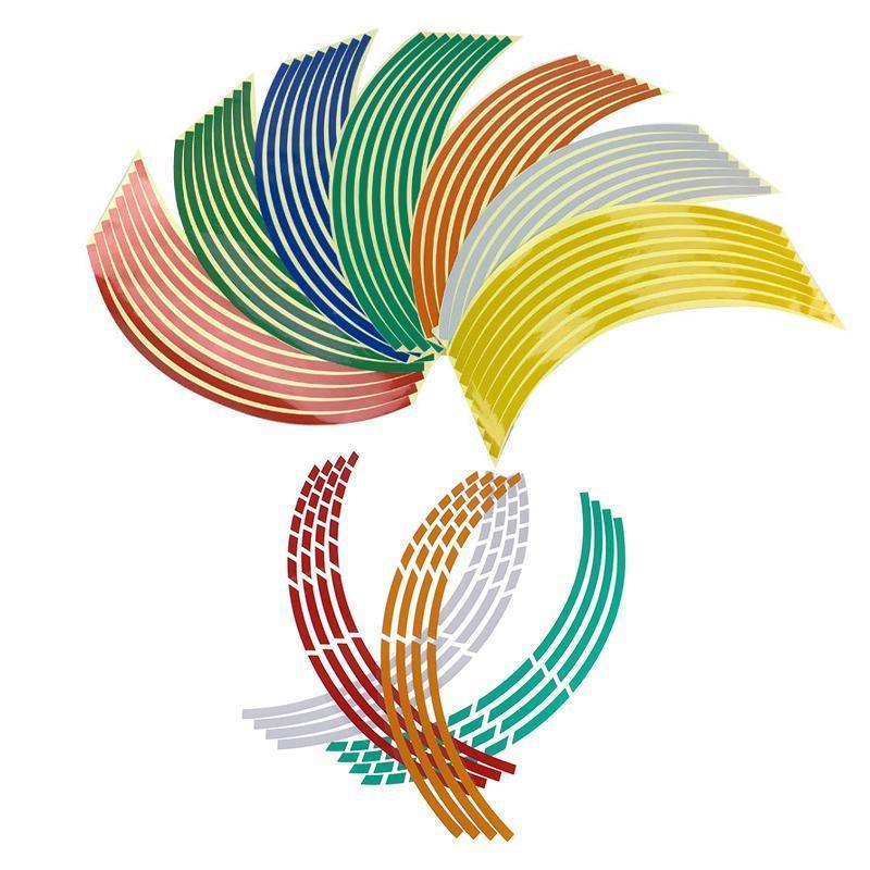 18inch Reflective Rim Tape Wheel Stripe Decal Trim Sticker For Car Motorcycle - Reflective Yellow/Gold