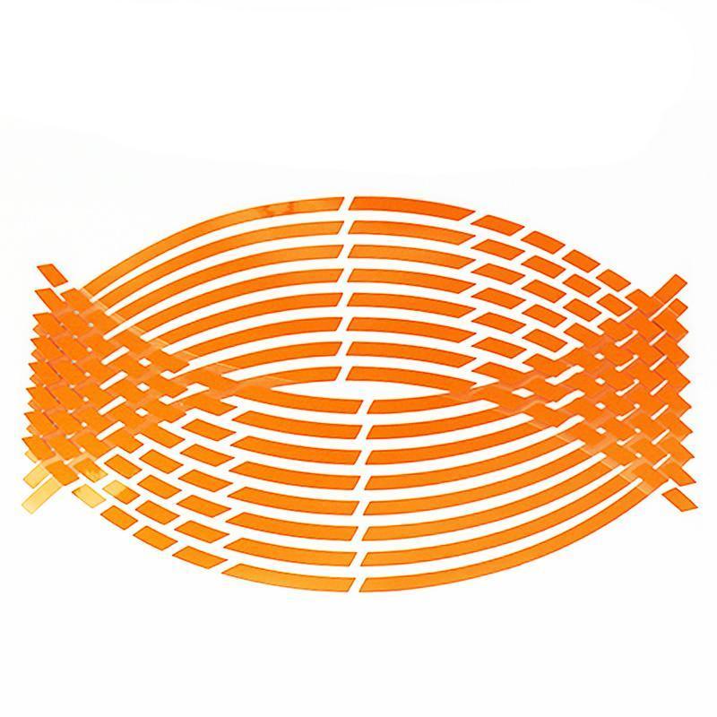 18inch Reflective Rim Tape Wheel Stripe Decal Trim Sticker For Car Motorcycle - Break-Reflective Orange