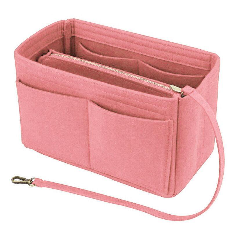 Felt Handbag Organizer Insert with Multiple Pockets for Tote and Purse - Coffee XL Size