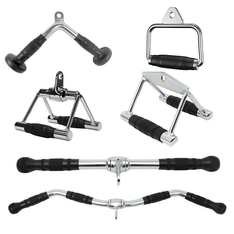 Cable Pulley Attachment Tricep Rope V Grip LAT Pull Down Gym Accessory - Tricep Press-Down Bar