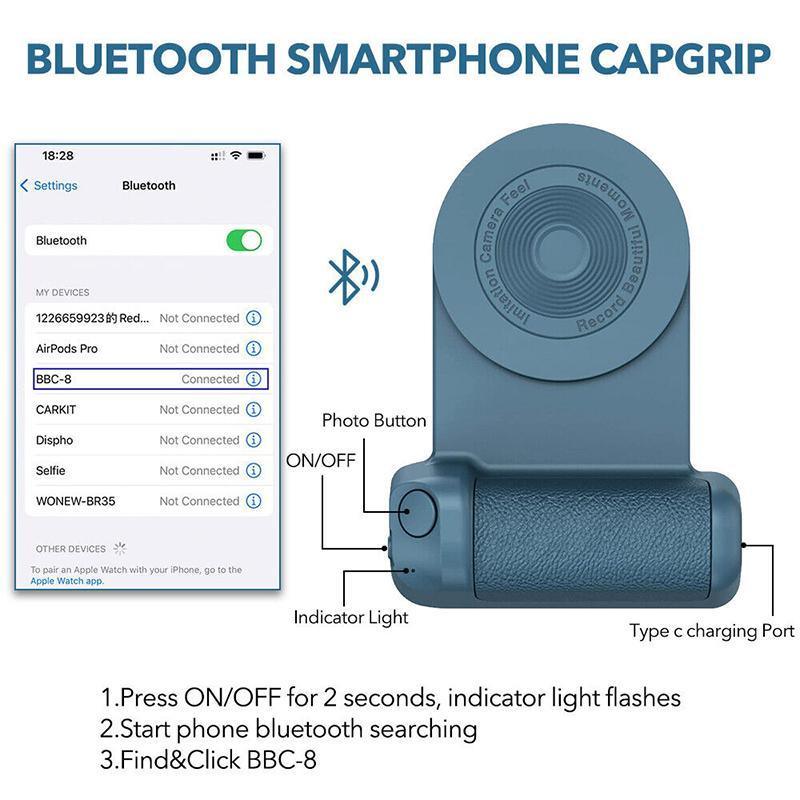Bluetooth Camera Grip Handle for Phone Photography Bracket - Pink