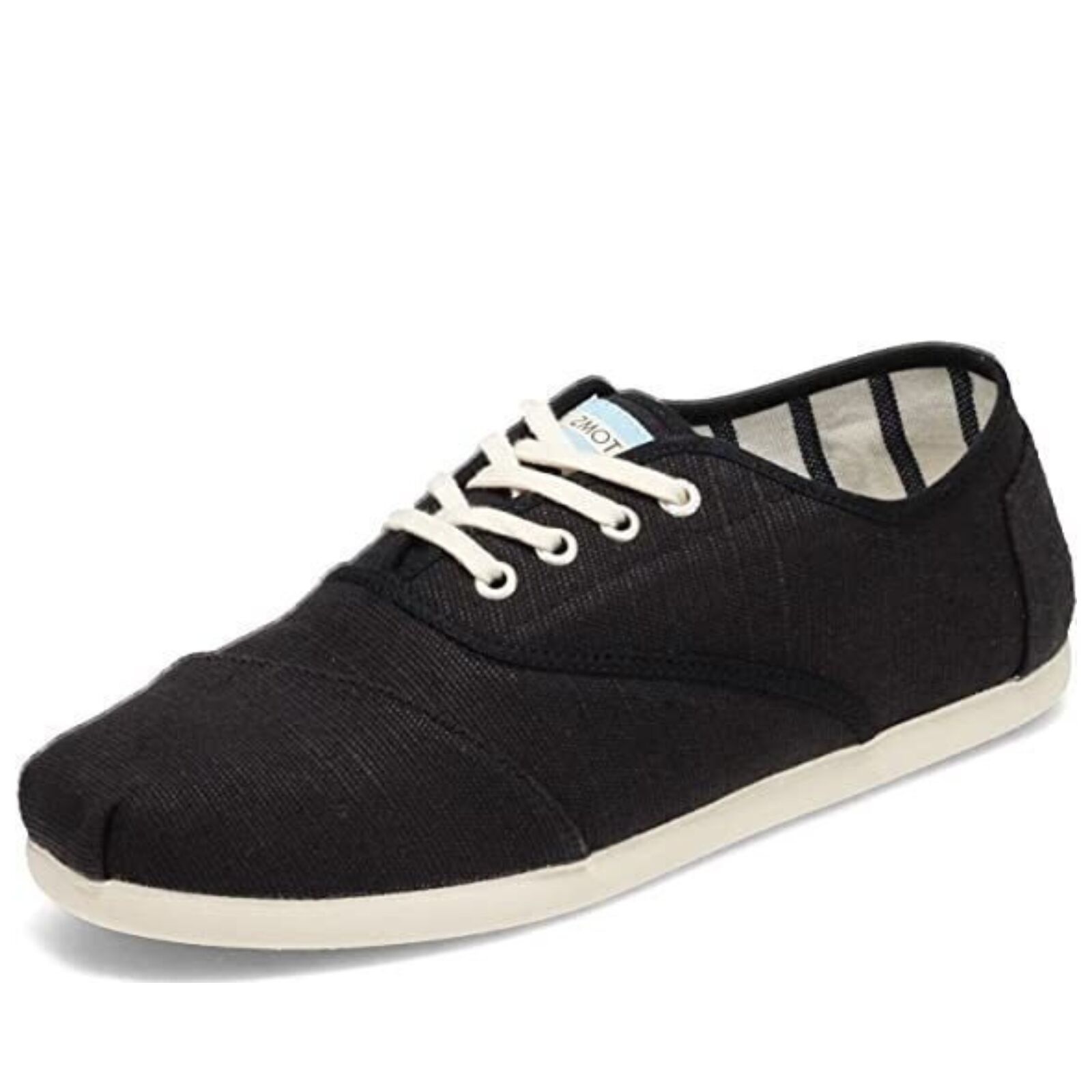 TOMS Heritage Mens Canvas Casual Shoes Sneakers Lace Up Low Cut - Black - US 8