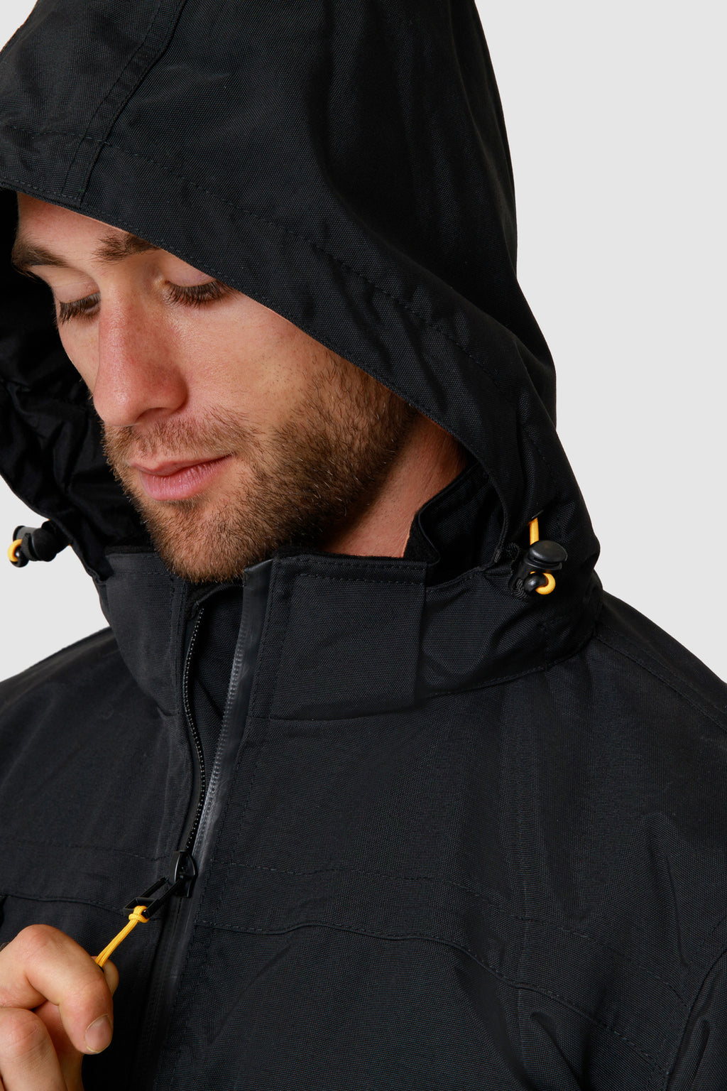 Caterpillar Mens Waterproof Zip Jacket w Hood Chinook CAT Winter Ski in Black - 3XL