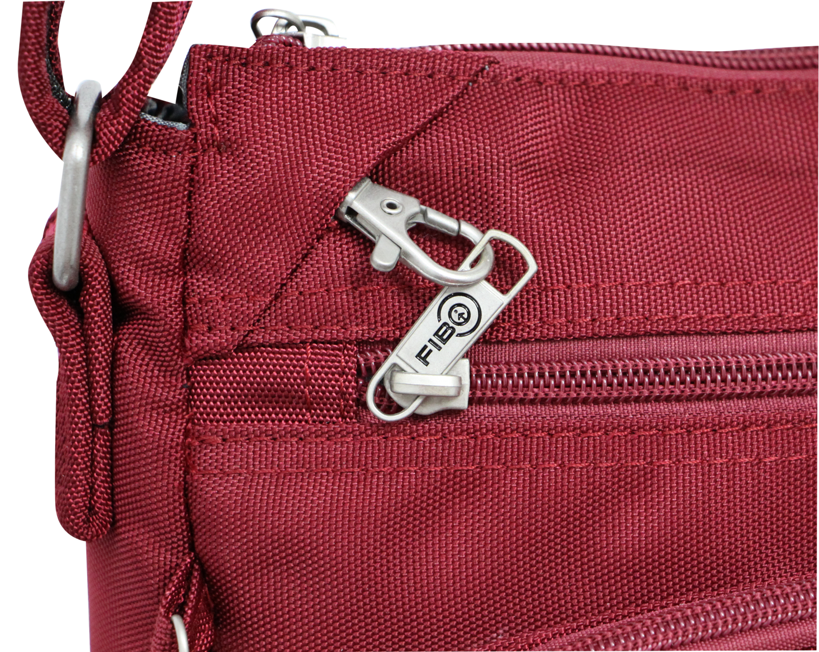 FIB Mens Crossbody Bag Satchel Adjustable Shoulder Strap Travel - Burgundy