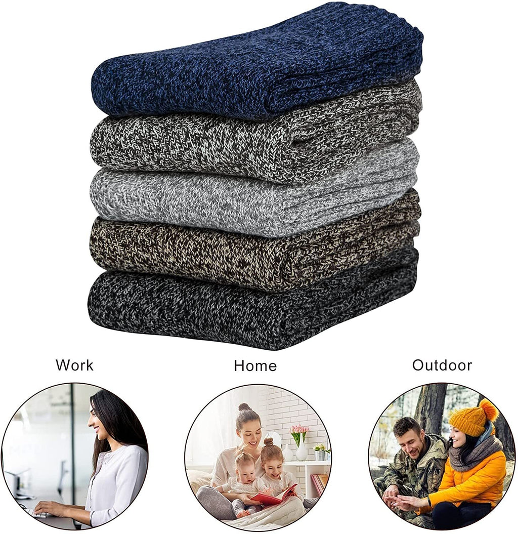 3x Mens Pairs Thick Wool Blend Work Socks Heavy Duty Outdoor Warm (EU42-EU48)
