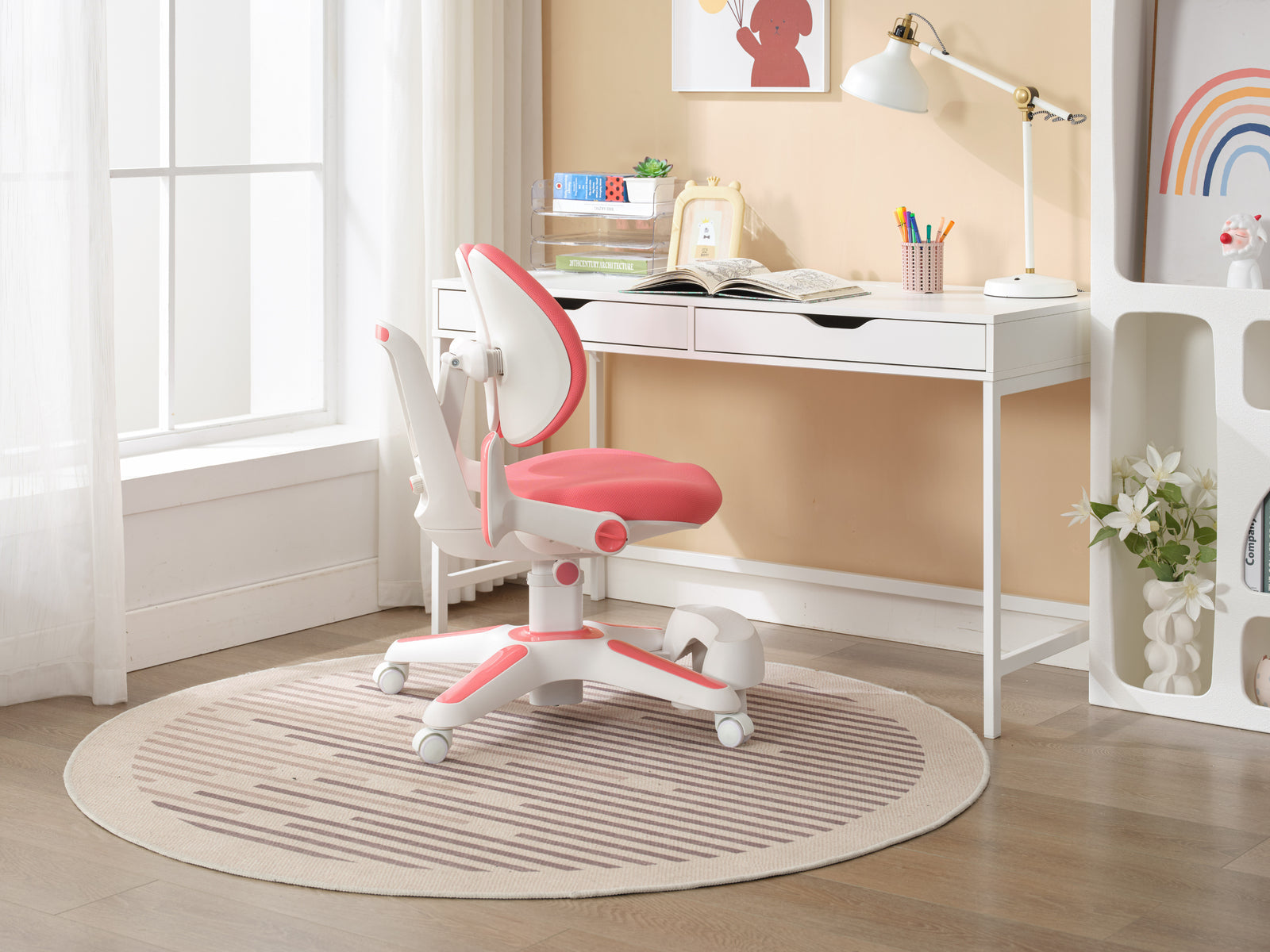 6x Ergonomic Children Kids Study Chairs Height Adjustable - Pink
