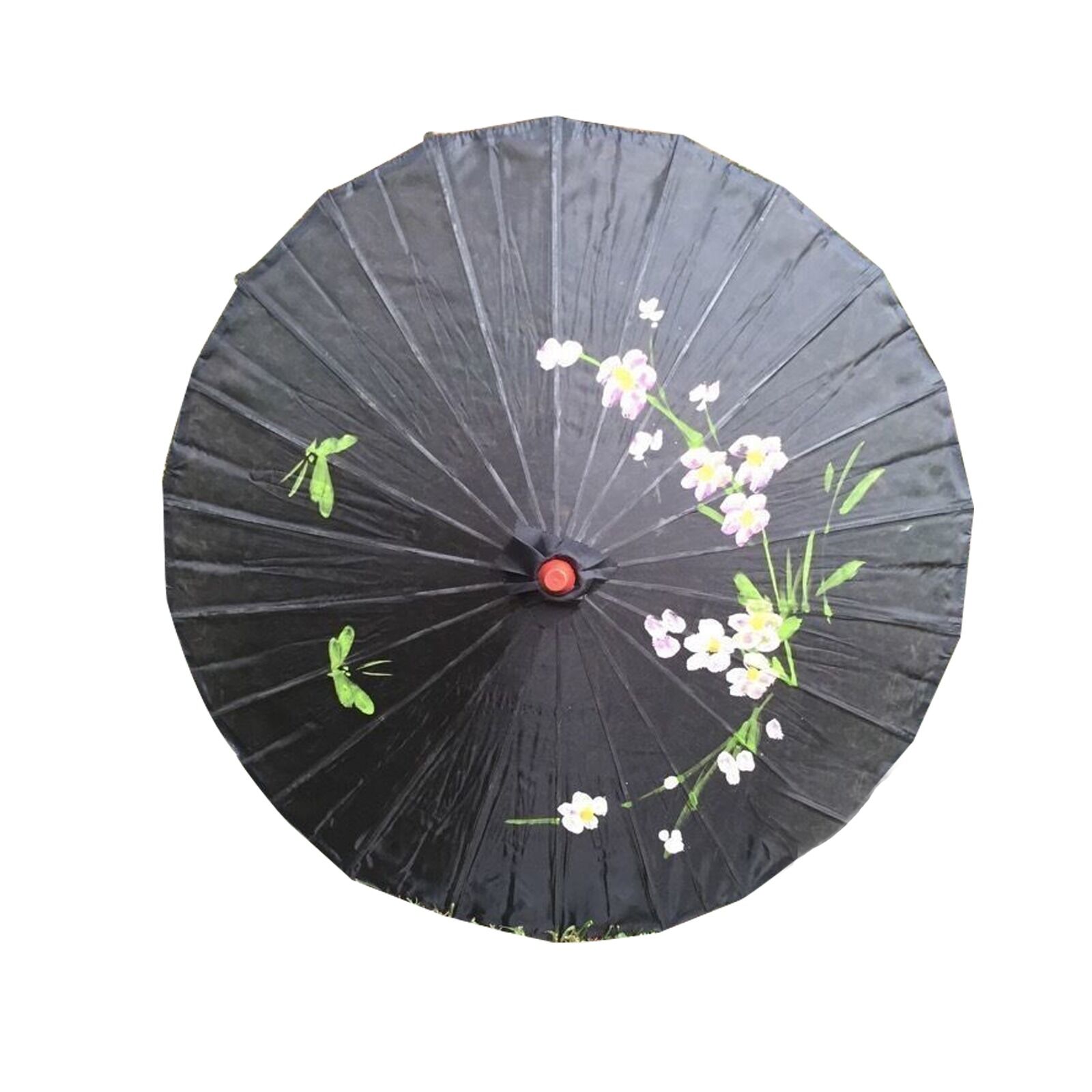 6x PARASOL UMBRELLA Chinese Japanese Bamboo Flower Pattern 80cm Large BULK - Black