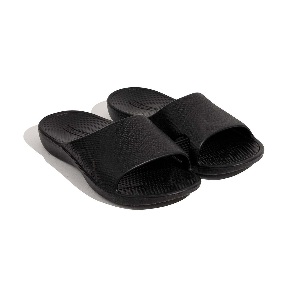 Archline Rebound Orthotic Slides Flip Flop Thongs Slip On Arch Support - Black - Euro 40