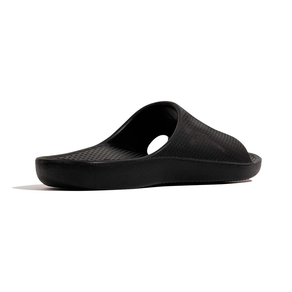 Archline Rebound Orthotic Slides Flip Flop Thongs Slip On Arch Support - Black - Euro 45