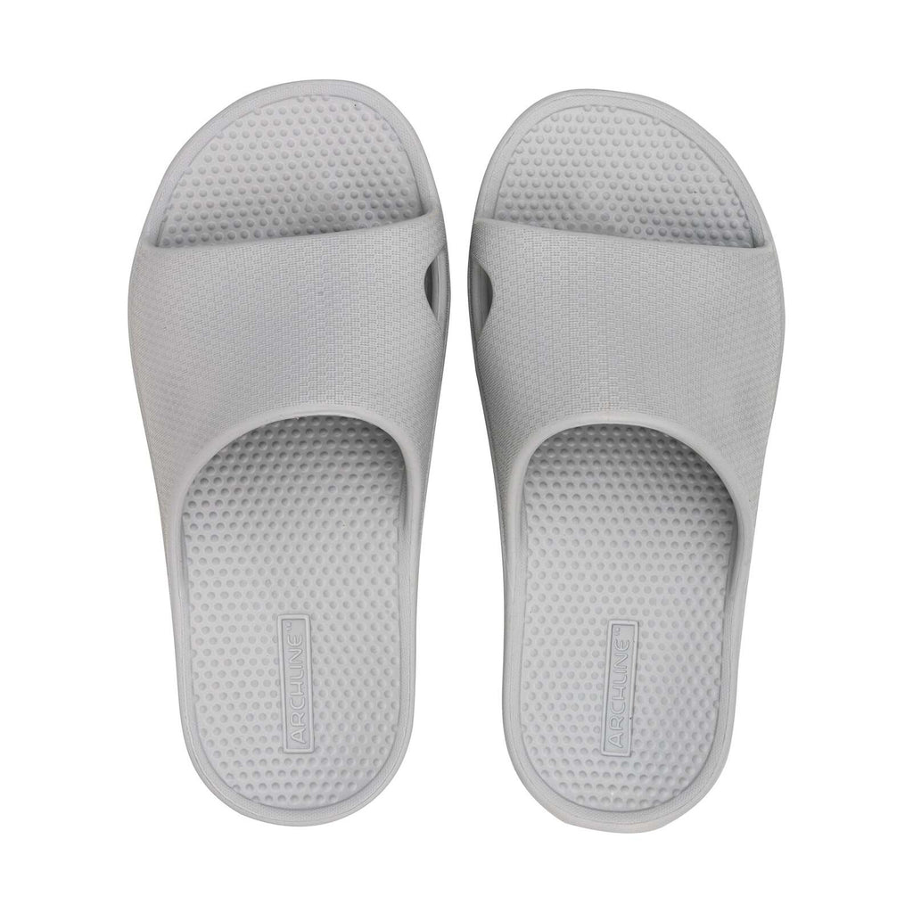 Archline Rebound Orthotic Slides Flip Flop Thongs Slip On Arch Support - Stone Grey - Euro 38
