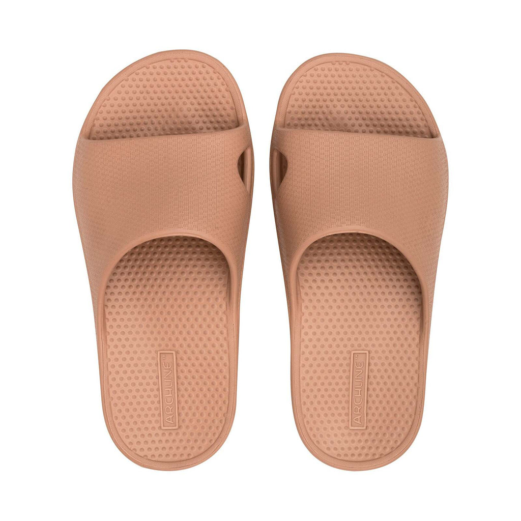Archline Rebound Orthotic Slides Flip Flop Thongs Slip On Arch Support - Putty - Euro 39