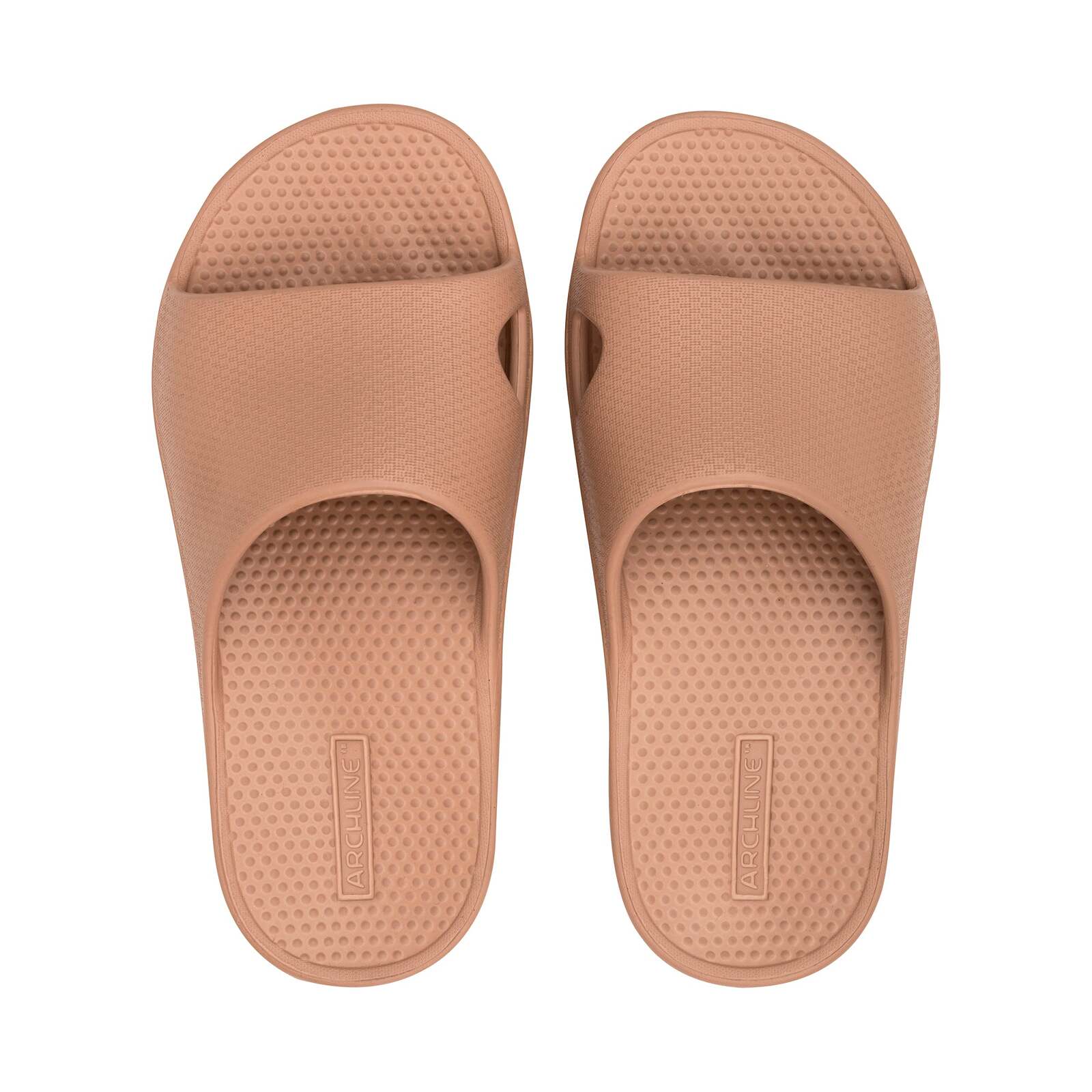 Archline Rebound Orthotic Slides Flip Flop Thongs Slip On Arch Support - Putty - Euro 39