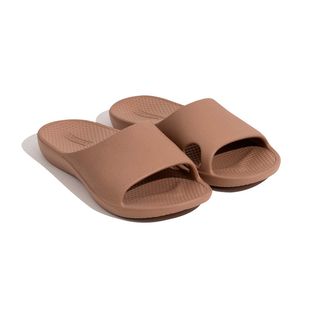 Archline Rebound Orthotic Slides Flip Flop Thongs Slip On Arch Support - Putty - Euro 40