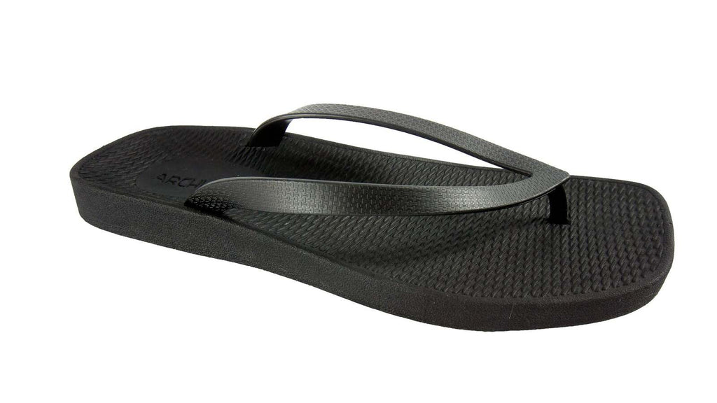 ARCHLINE Breeze Arch Support Orthotic Thongs Flip Flops Arch Support - Black - 37 EUR (Womens 6US)