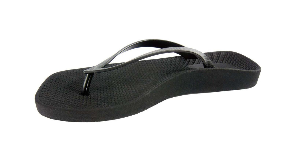 ARCHLINE Breeze Arch Support Orthotic Thongs Flip Flops Arch Support - Black - 37 EUR (Womens 6US)
