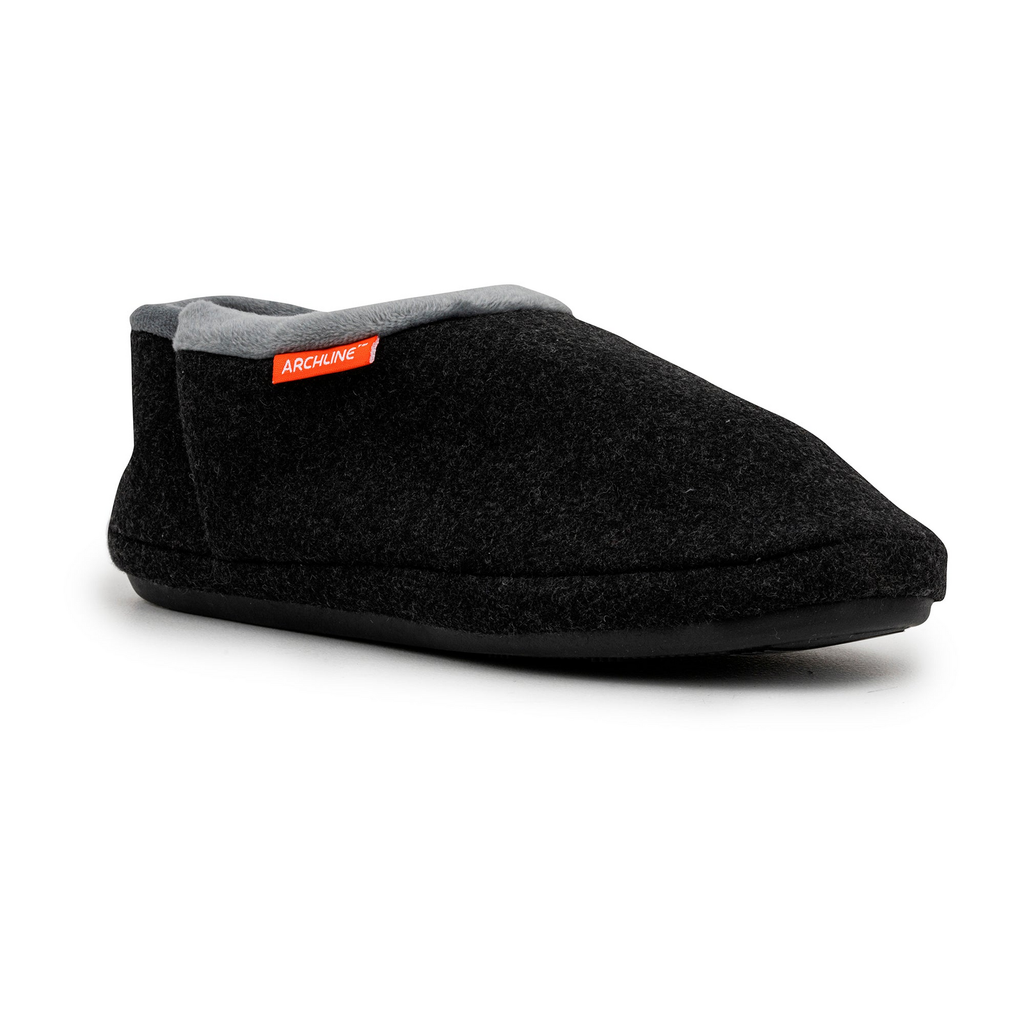 ARCHLINE Orthotic Slippers CLOSED Arch Scuffs Orthopedic Moccasins Shoes in Charcoal Marle - EUR 37