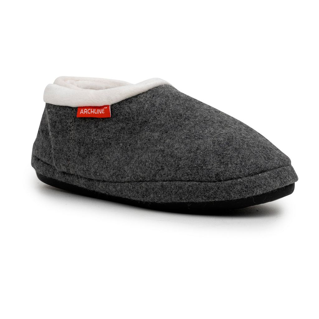 ARCHLINE Orthotic Slippers CLOSED Arch Scuffs Orthopedic Moccasins Shoes in Grey Marle - EUR 40