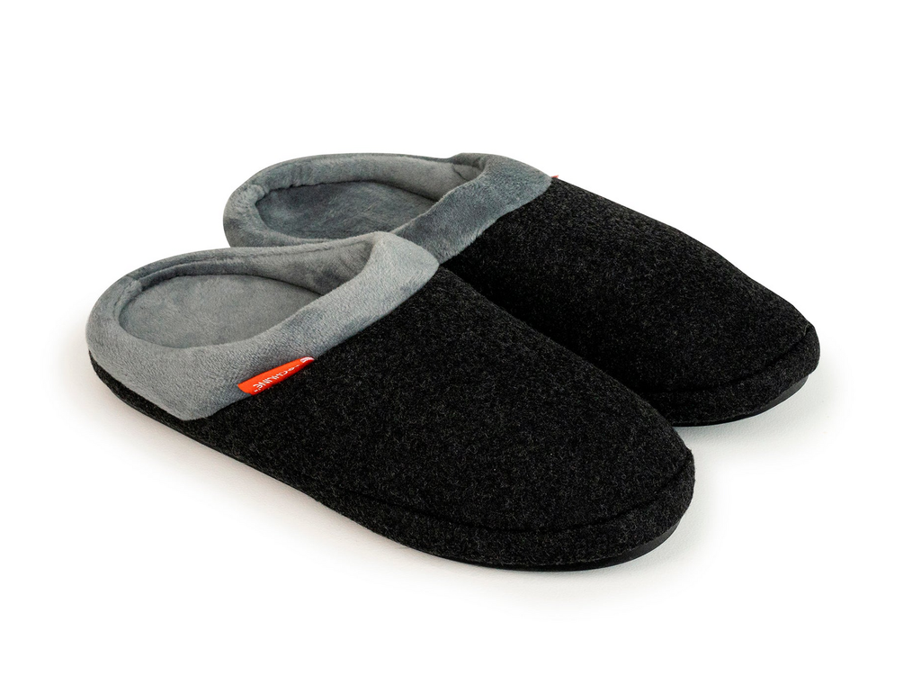 ARCHLINE Orthotic Slippers Slip On Arch Scuffs Orthopedic Moccasins in Charcoal Marle - EUR 36