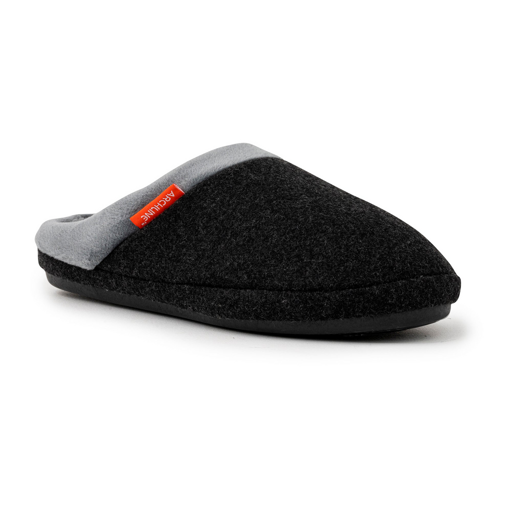ARCHLINE Orthotic Slippers Slip On Arch Scuffs Orthopedic Moccasins in Charcoal Marle - EUR 36