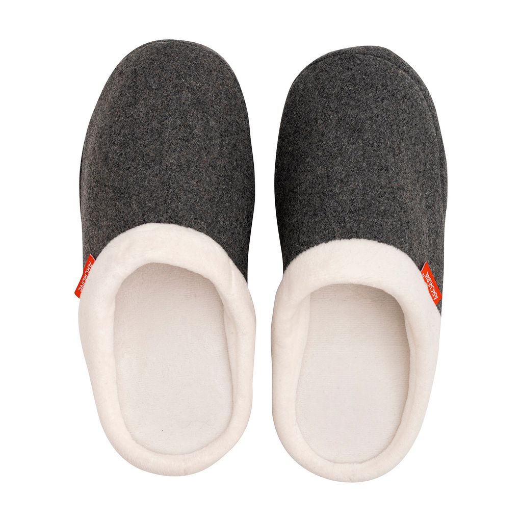 ARCHLINE Orthotic Slippers Slip On Arch Scuffs Orthopedic Moccasins in Grey Marle - EUR 40