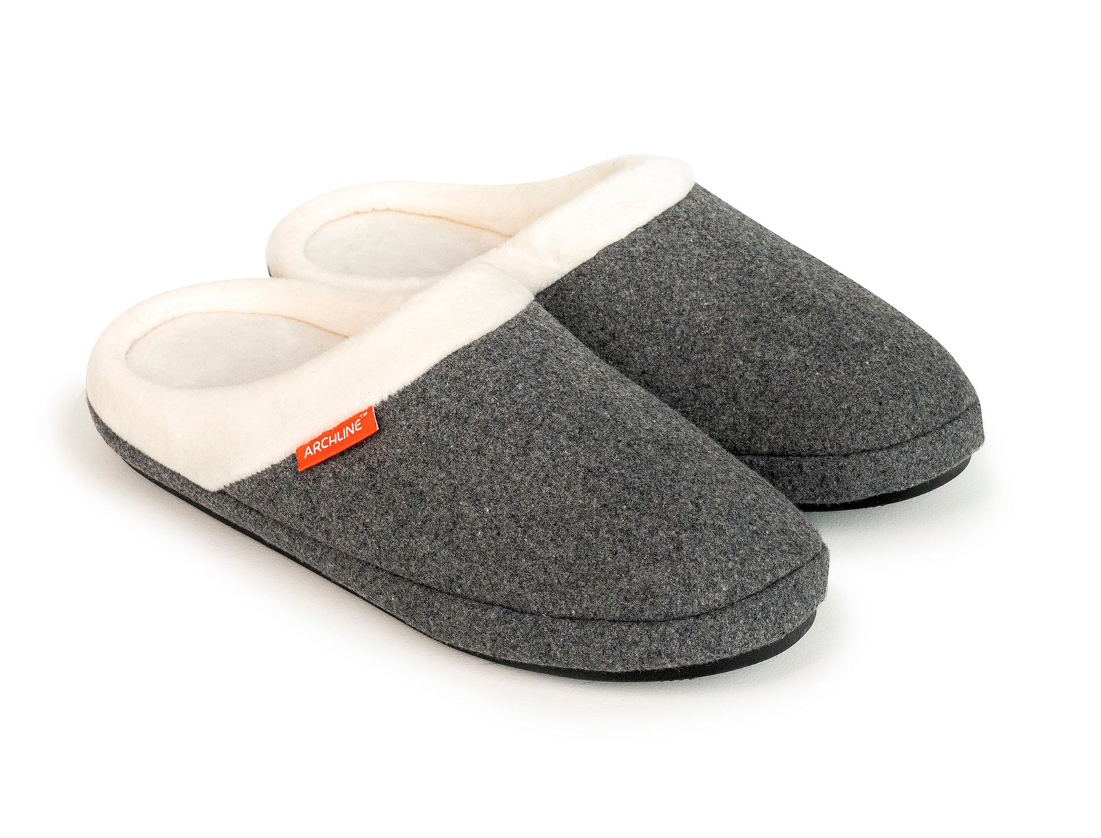 ARCHLINE Orthotic Slippers Slip On Arch Scuffs Orthopedic Moccasins in Grey Marle - EUR 46