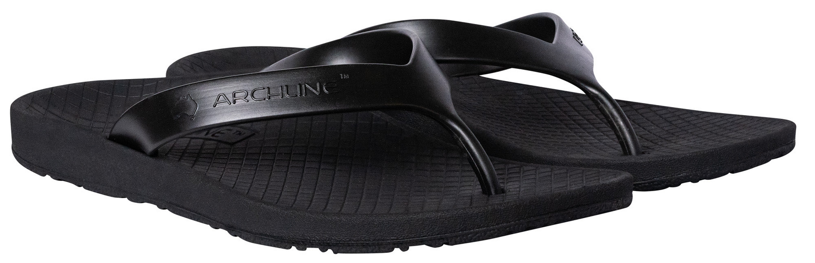 ARCHLINE Orthotic Thongs Arch Support Shoes Footwear Flip Flops Orthopedic - Black/Black - EUR 41