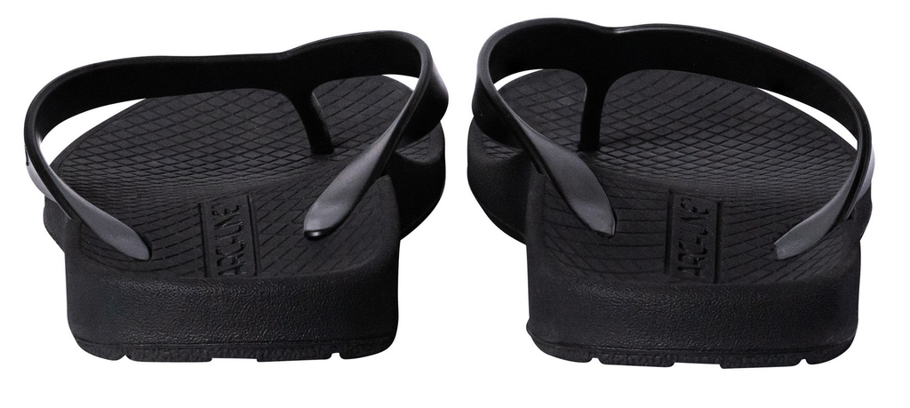 ARCHLINE Orthotic Thongs Arch Support Shoes Footwear Flip Flops Orthopedic - Black/Black - EUR 43