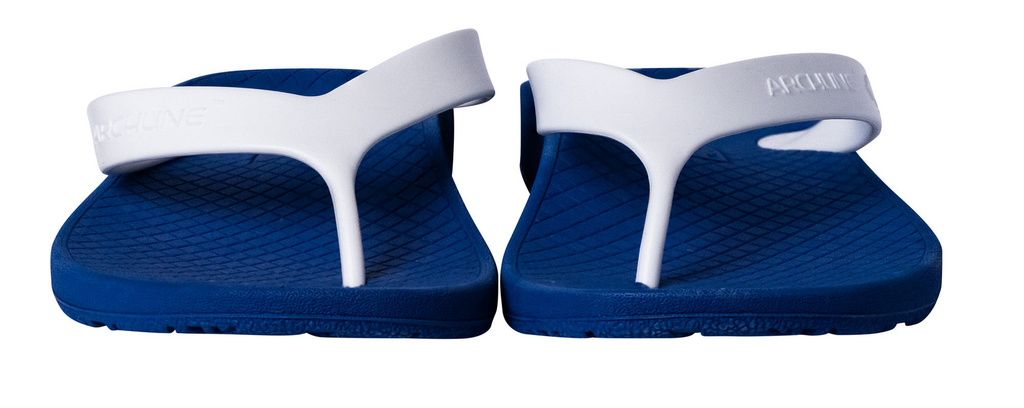 ARCHLINE Orthotic Thongs Arch Support Shoes Footwear Flip Flops Orthopedic - Blue/White  - EUR 39
