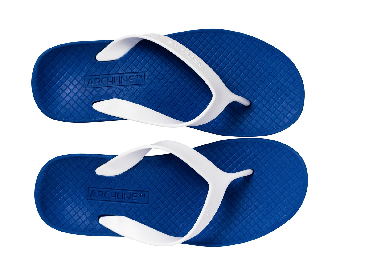 ARCHLINE Orthotic Thongs Arch Support Shoes Footwear Flip Flops Orthopedic - Blue/White  - EUR 40