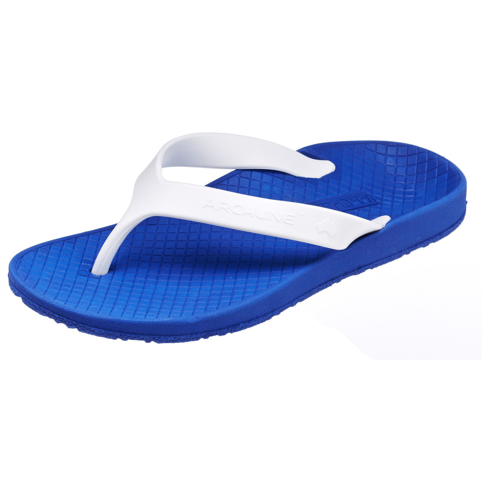 ARCHLINE Orthotic Thongs Arch Support Shoes Footwear Flip Flops Orthopedic - Blue/White  - EUR 41