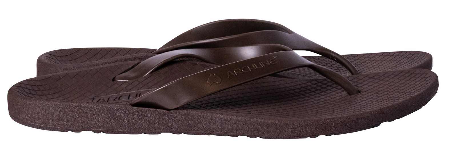 ARCHLINE Orthotic Thongs Arch Support Shoes Footwear Flip Flops Orthopedic - Brown/Brown - EUR 38