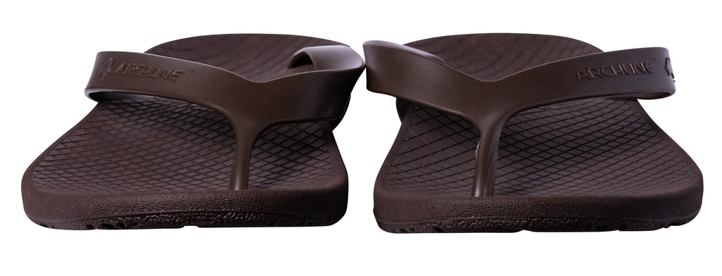 ARCHLINE Orthotic Thongs Arch Support Shoes Footwear Flip Flops Orthopedic - Brown/Brown - EUR 38