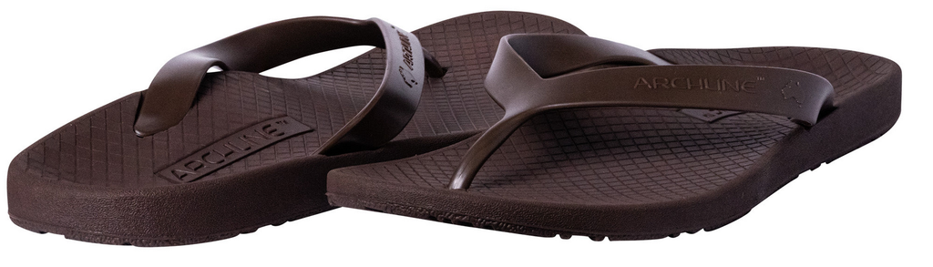 ARCHLINE Orthotic Thongs Arch Support Shoes Footwear Flip Flops Orthopedic - Brown/Brown - EUR 39