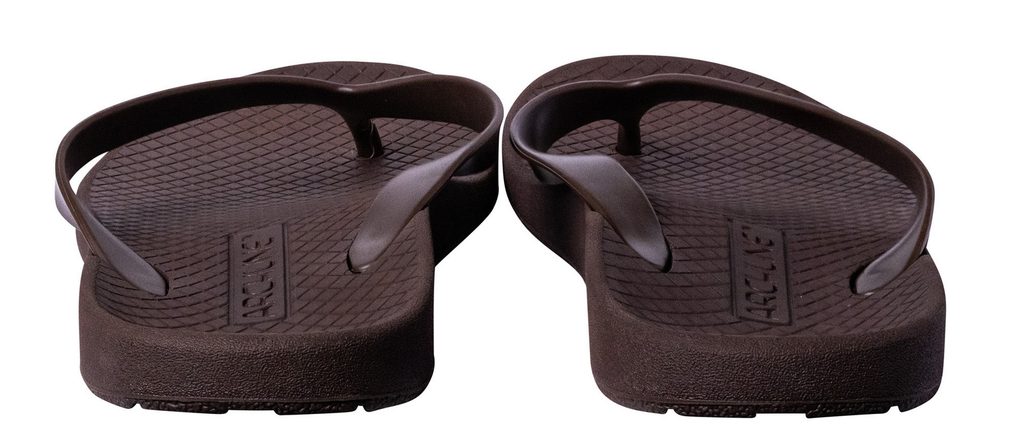 ARCHLINE Orthotic Thongs Arch Support Shoes Footwear Flip Flops Orthopedic - Brown/Brown - EUR 42