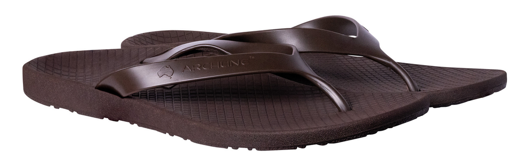 ARCHLINE Orthotic Thongs Arch Support Shoes Footwear Flip Flops Orthopedic - Brown/Brown - EUR 43