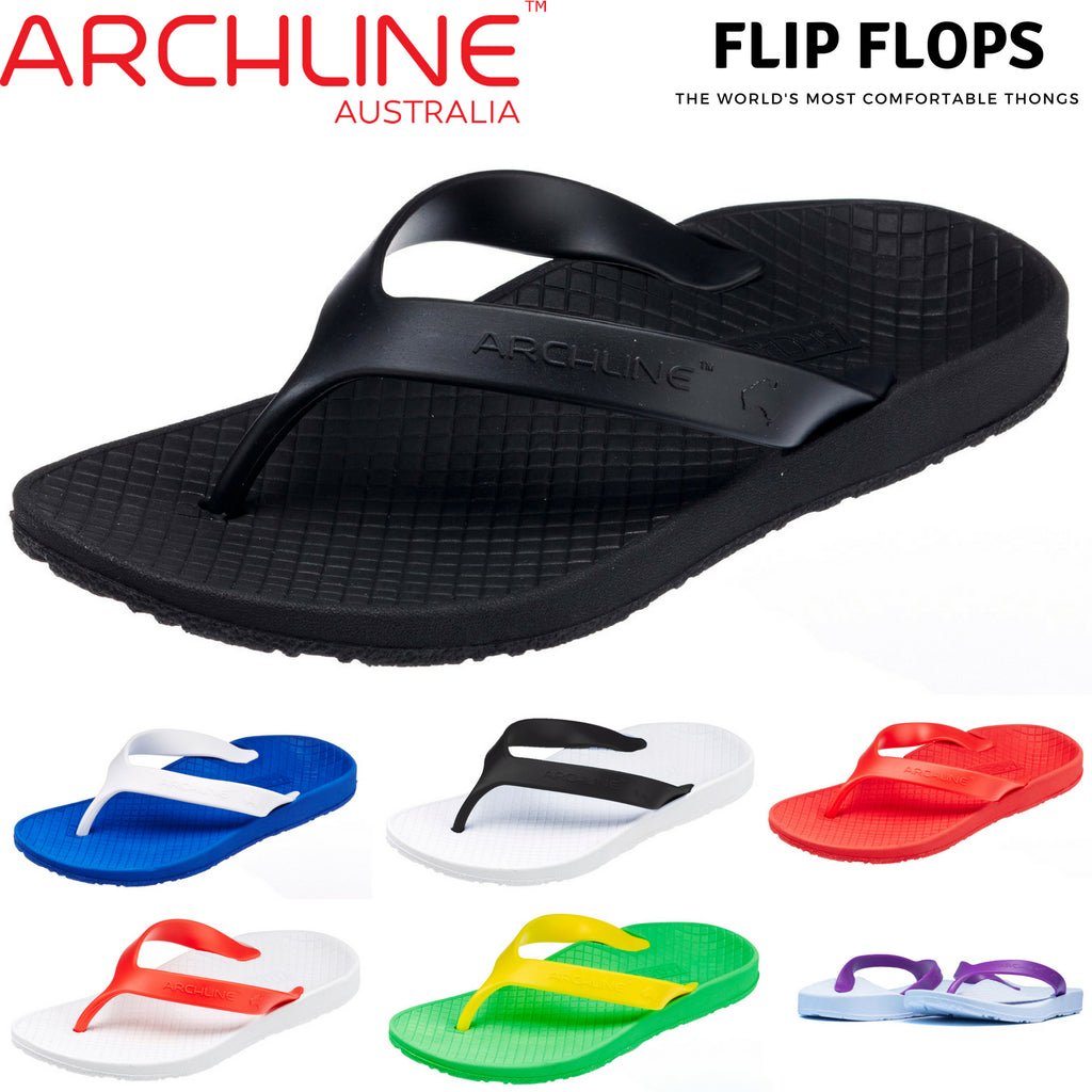 ARCHLINE Orthotic Thongs Arch Support Shoes Footwear Flip Flops Orthopedic - Green/Gold - EUR 37